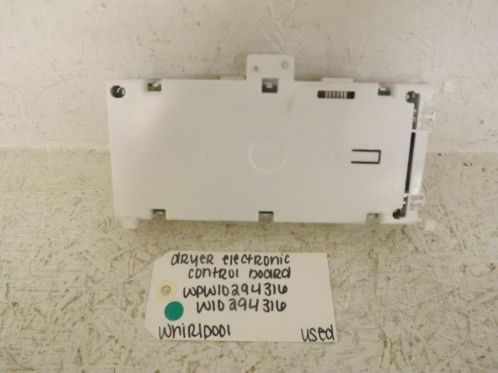 Whirlpool Dryer WPW10294316 W10294316 Electronic Control Board Used Whirlpool Dryer WPW10294316 W10294316 Electronic Control Board Used